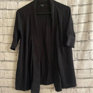 Women’s Express black open front half sleeve cardigan Small